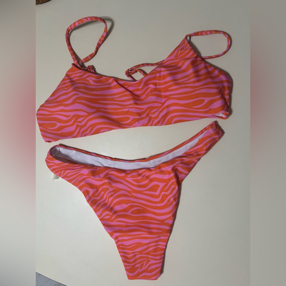 Pink and Orange Bikini Set